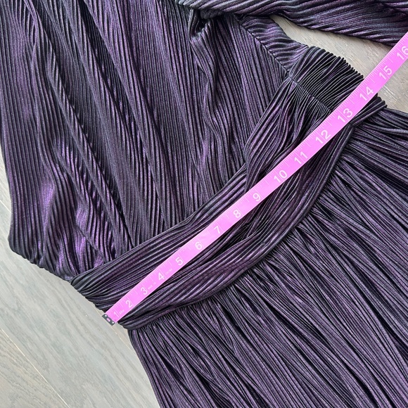 Bronx and Banco Purple Metallic One Shoulder Florence Maxi Dress Gown - XL - Picture 8 of 13